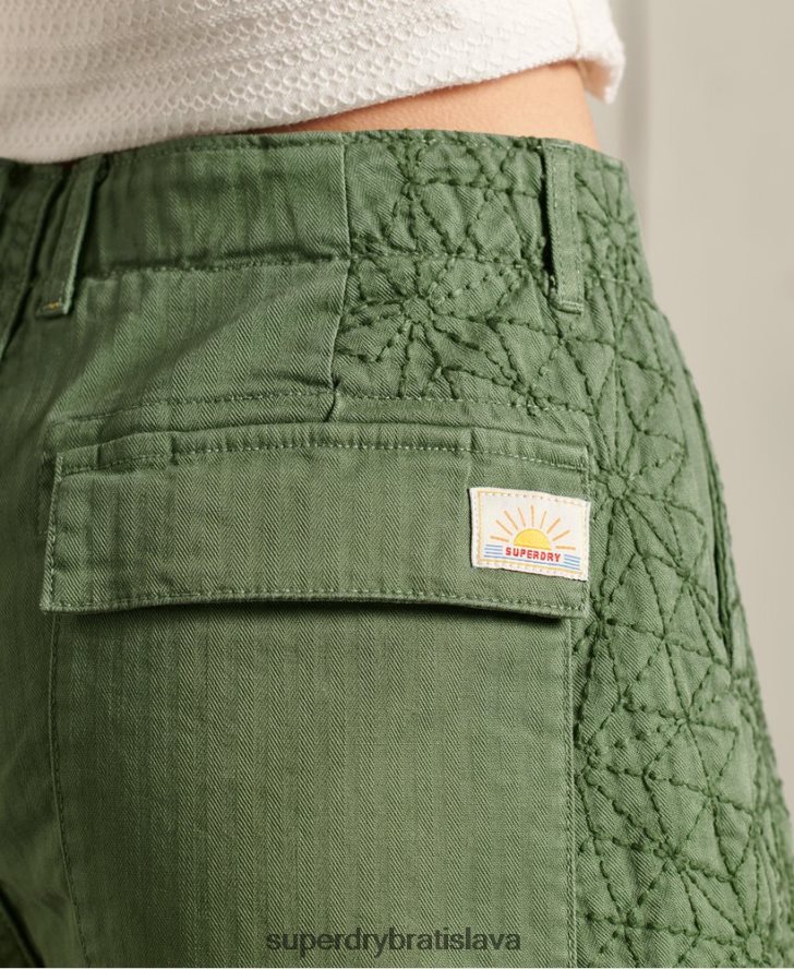 Superdry ženy únavové šortky 6B4ZTR3175 oblečenie zelená