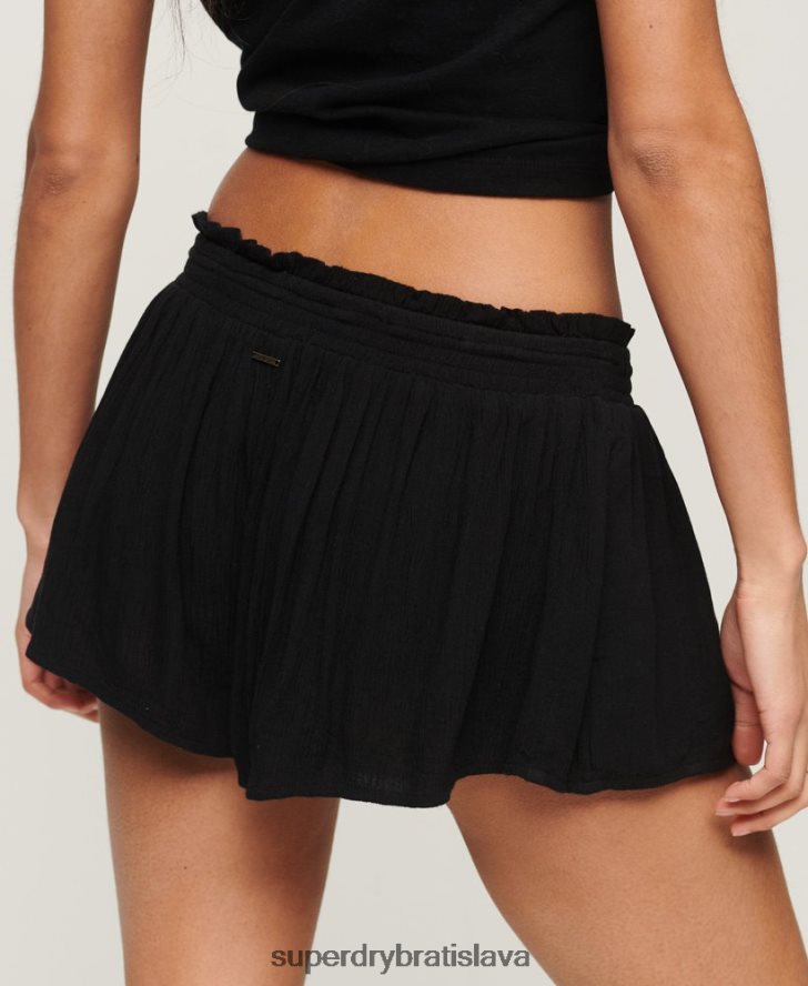 Superdry ženy plážové šortky 6B4ZTR2049 oblečenie čierna