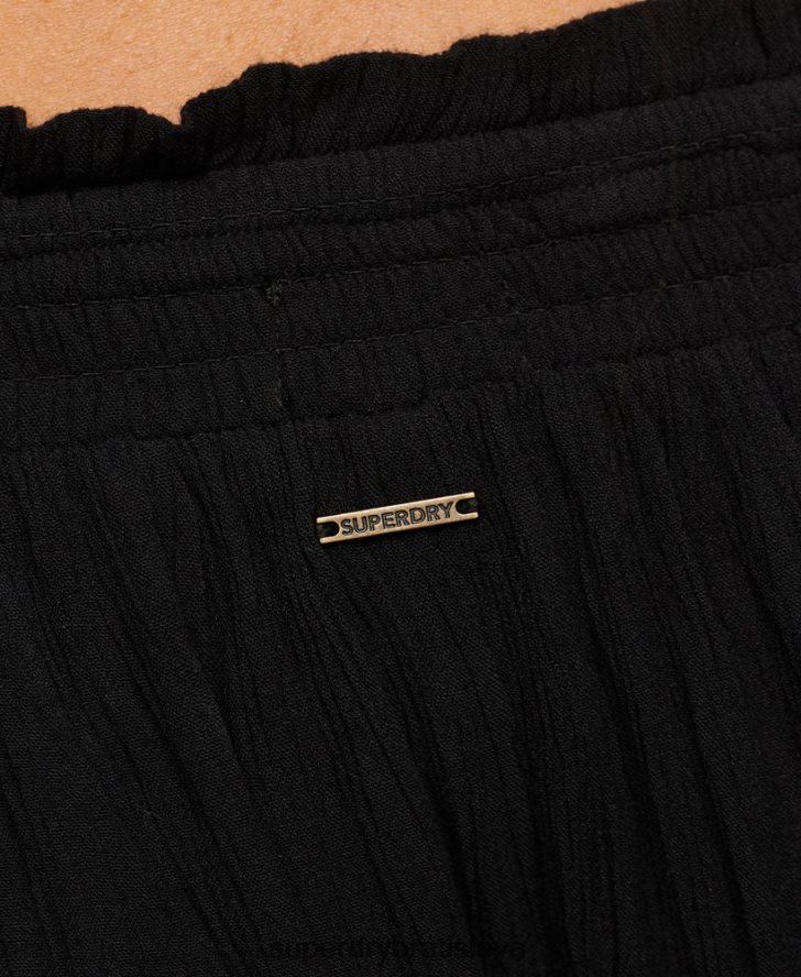 Superdry ženy plážové šortky 6B4ZTR2049 oblečenie čierna