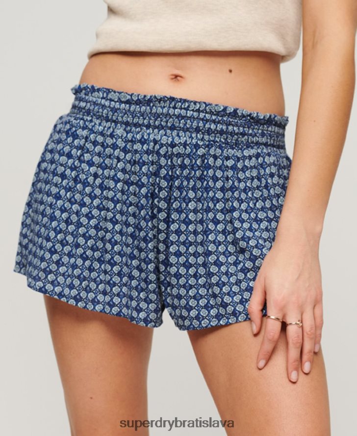 Superdry ženy plážové šortky 6B4ZTR2056 oblečenie Modrá
