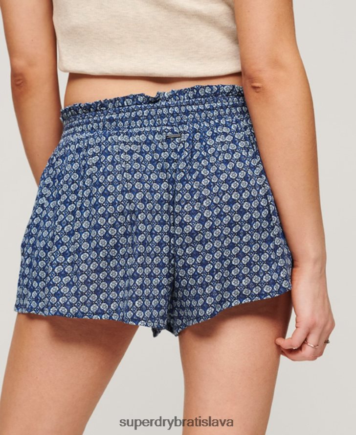 Superdry ženy plážové šortky 6B4ZTR2056 oblečenie Modrá
