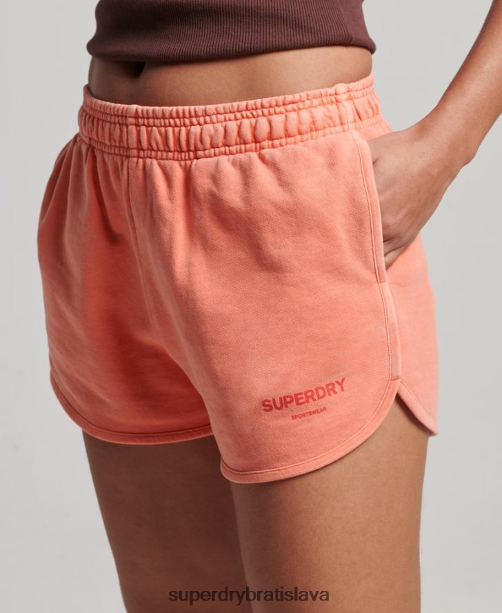 Superdry ženy športové teplákové šortky 6B4ZTR2268 oblečenie koralový
