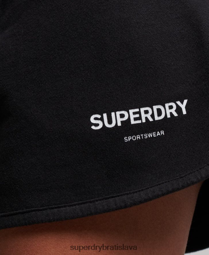 Superdry ženy športové teplákové šortky 6B4ZTR3149 oblečenie čierna
