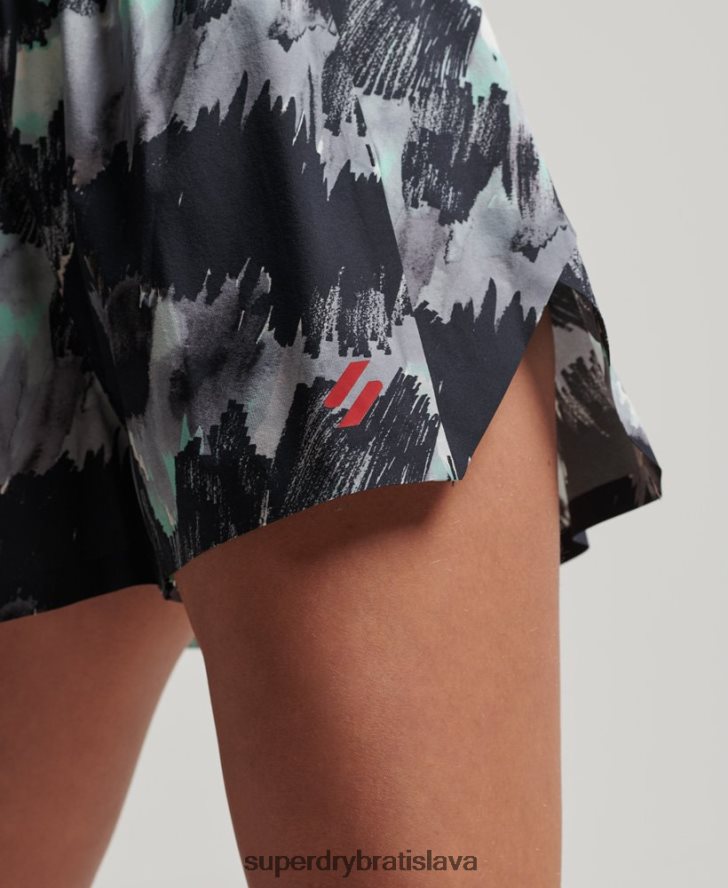 Superdry ženy run shell shorts 6B4ZTR6316 oblečenie tmavošedý
