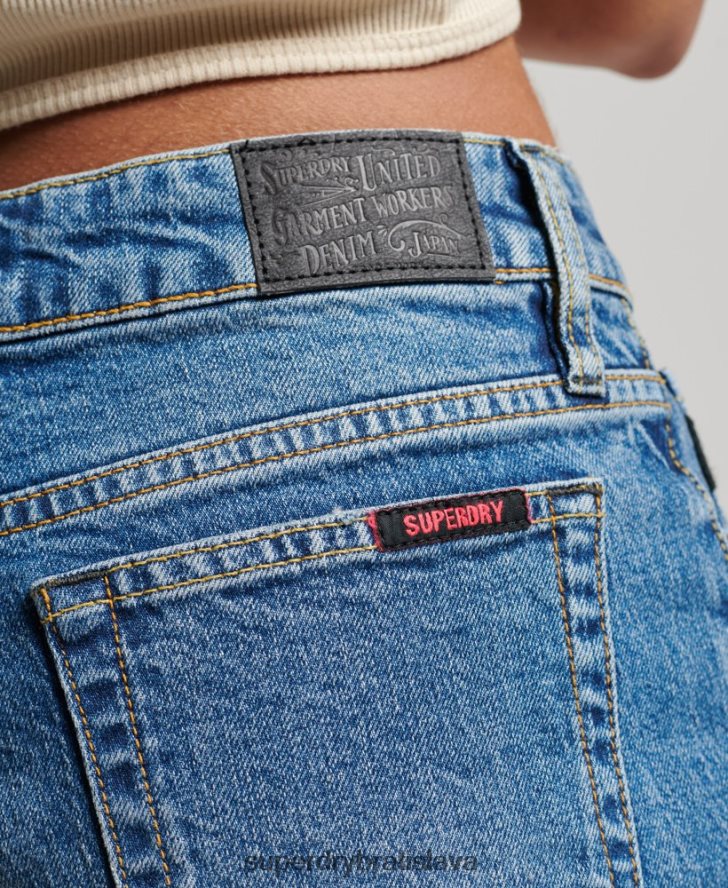 Superdry ženy štíhle šortky so stredným rastom 6B4ZTR2146 oblečenie Modrá