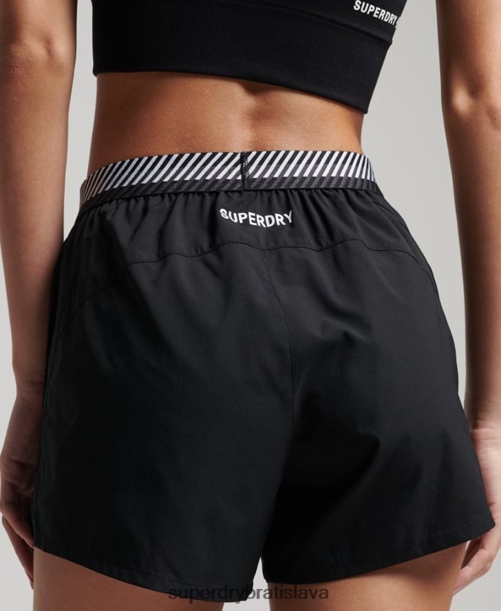 Superdry ženy tréningové voľné šortky 6B4ZTR6326 oblečenie čierna