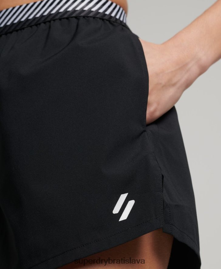 Superdry ženy tréningové voľné šortky 6B4ZTR6326 oblečenie čierna