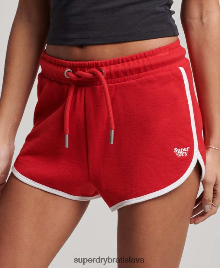 Superdry ženy vintage dres pretekárske šortky 6B4ZTR2162 oblečenie červená
