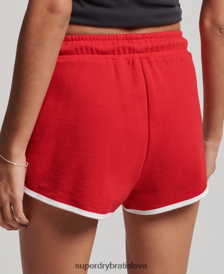 Superdry ženy vintage dres pretekárske šortky 6B4ZTR2162 oblečenie červená