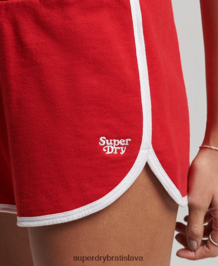 Superdry ženy vintage dres pretekárske šortky 6B4ZTR2162 oblečenie červená