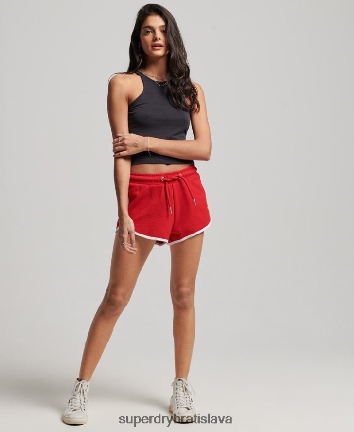 Superdry ženy vintage dres pretekárske šortky 6B4ZTR2162 oblečenie červená
