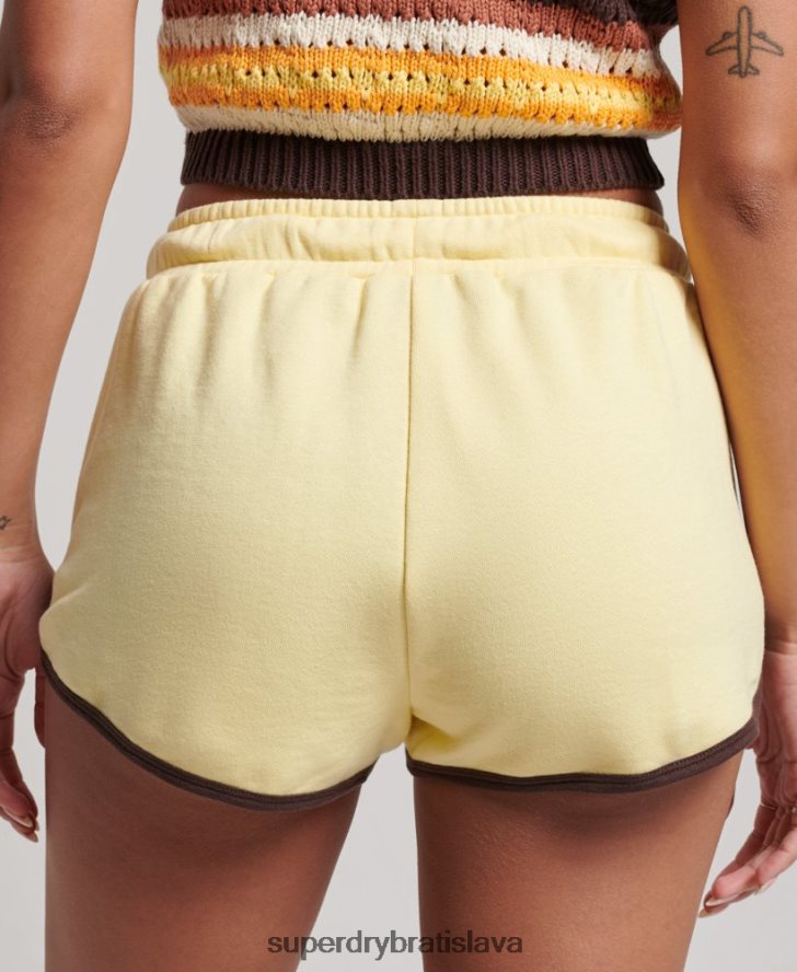 Superdry ženy vintage dres pretekárske šortky 6B4ZTR3107 oblečenie žltá
