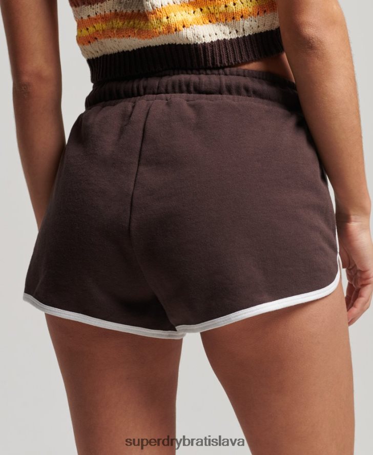 Superdry ženy vintage dres pretekárske šortky 6B4ZTR3111 oblečenie hnedá