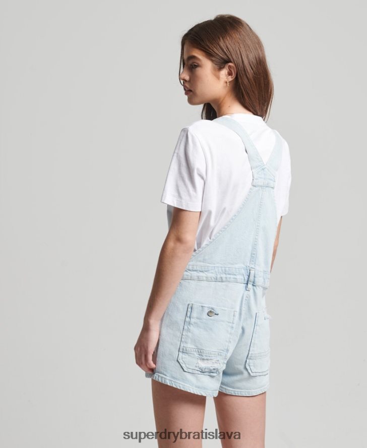 Superdry ženy vintage montérkové šortky 6B4ZTR4099 oblečenie svetlo modrá