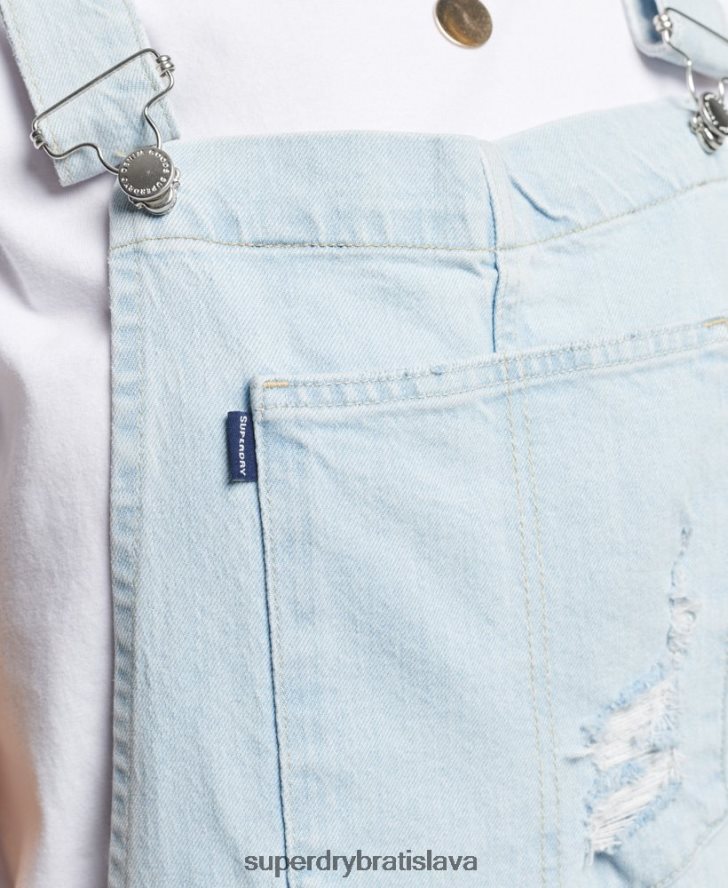Superdry ženy vintage montérkové šortky 6B4ZTR4099 oblečenie svetlo modrá