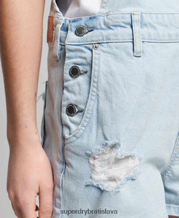 Superdry ženy vintage montérkové šortky 6B4ZTR4099 oblečenie svetlo modrá