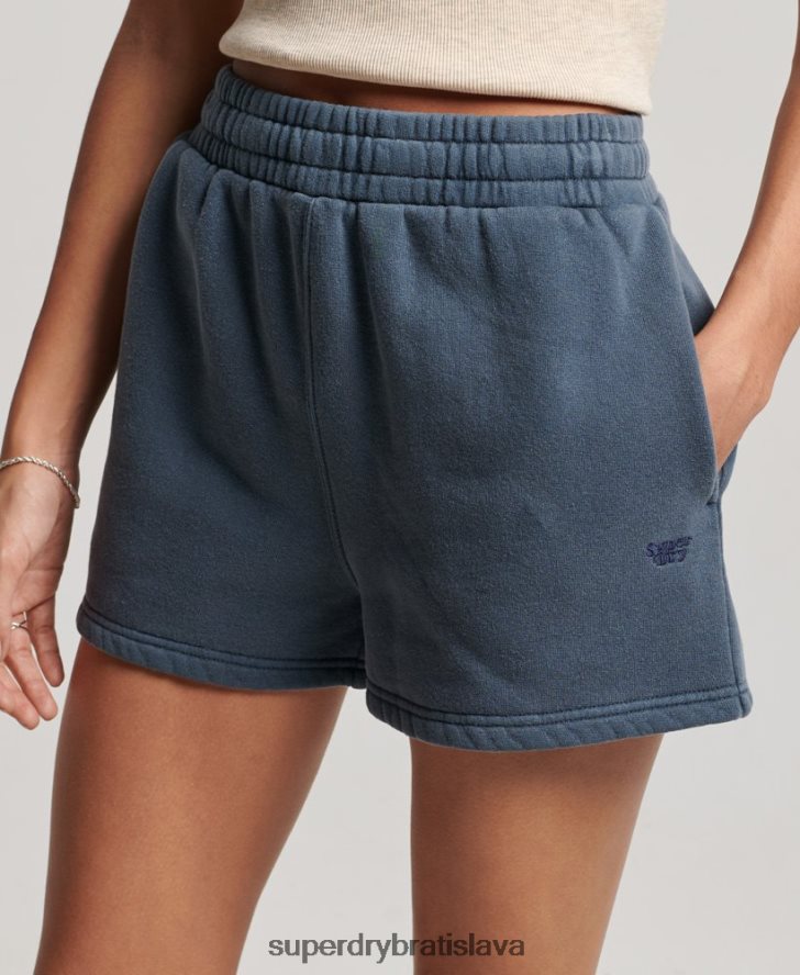Superdry ženy vintage pracie teplákové šortky 6B4ZTR3122 oblečenie námorníctvo