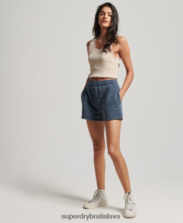 Superdry ženy vintage pracie teplákové šortky 6B4ZTR3122 oblečenie námorníctvo