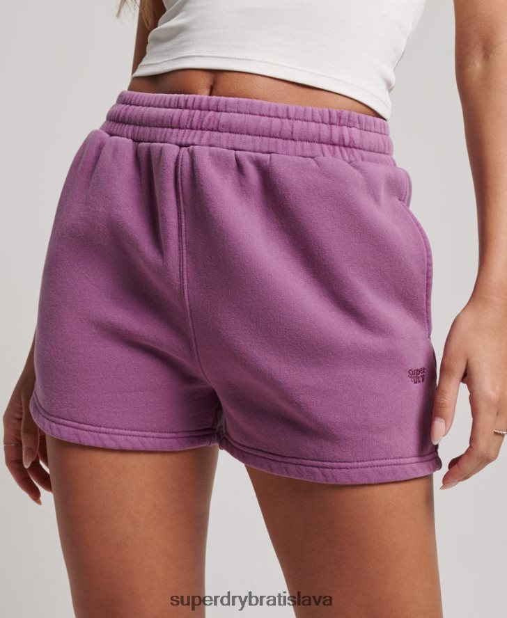 Superdry ženy vintage pracie teplákové šortky 6B4ZTR3128 oblečenie Fialová