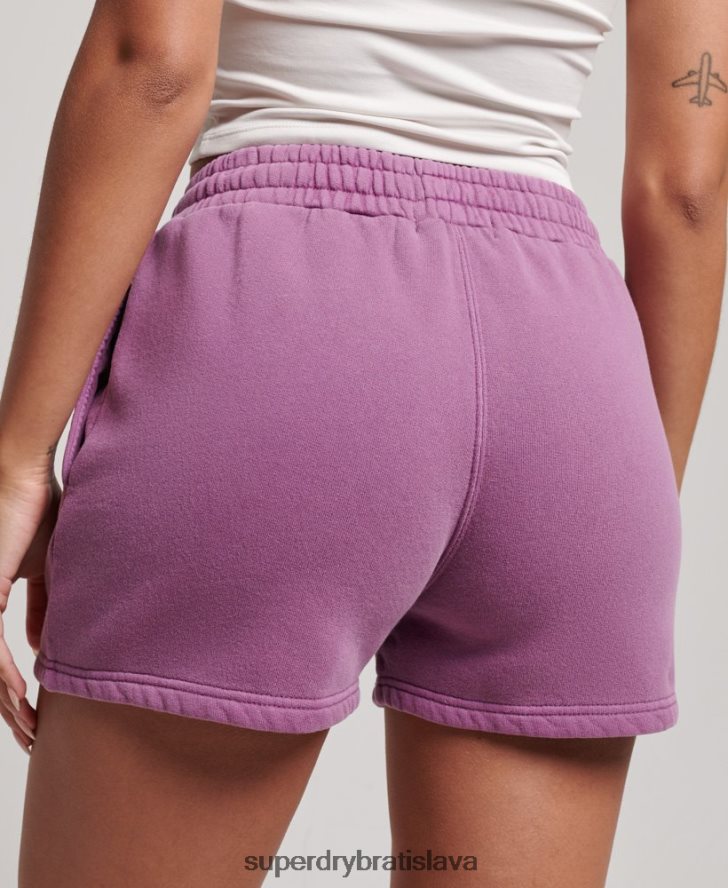 Superdry ženy vintage pracie teplákové šortky 6B4ZTR3128 oblečenie Fialová