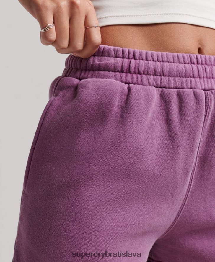 Superdry ženy vintage pracie teplákové šortky 6B4ZTR3128 oblečenie Fialová