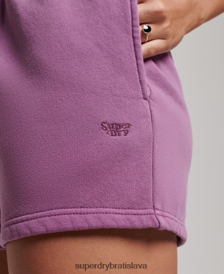 Superdry ženy vintage pracie teplákové šortky 6B4ZTR3128 oblečenie Fialová