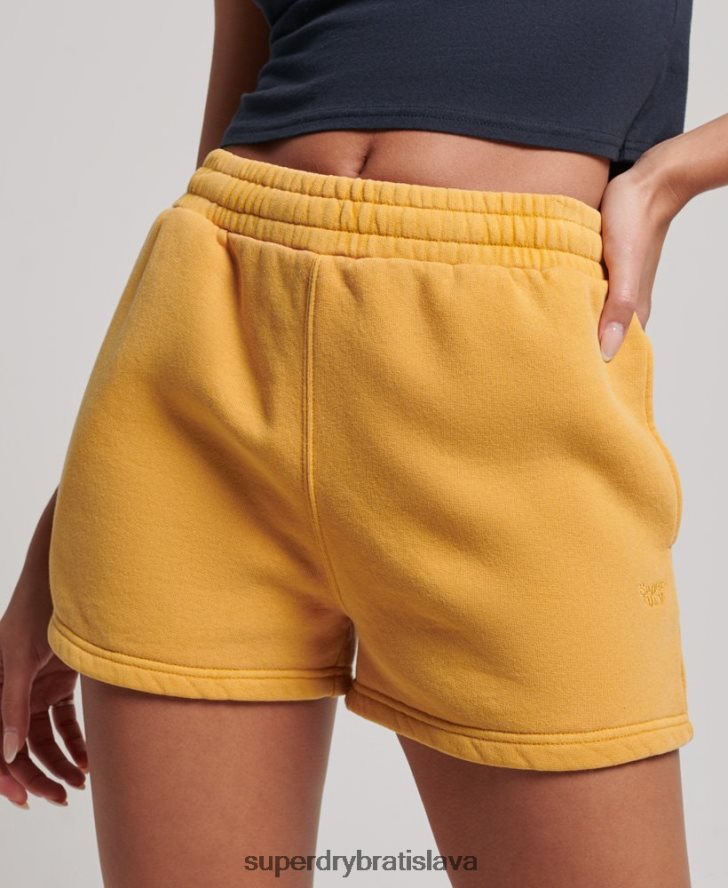 Superdry ženy vintage pracie teplákové šortky 6B4ZTR3129 oblečenie zlato