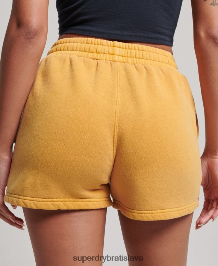 Superdry ženy vintage pracie teplákové šortky 6B4ZTR3129 oblečenie zlato