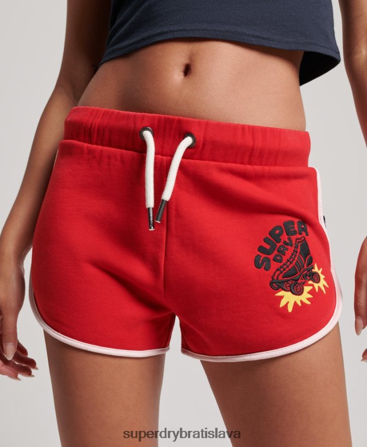 Superdry ženy vintage rolka s džersejovými šortkami 6B4ZTR2180 oblečenie červená