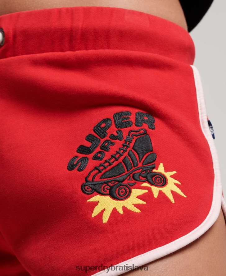 Superdry ženy vintage rolka s džersejovými šortkami 6B4ZTR2180 oblečenie červená
