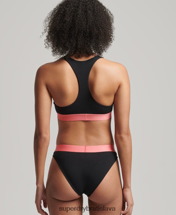 Superdry ženy Bikini nohavičky s veľkým logom z organickej bavlny 6B4ZTR4220 oblečenie čierna