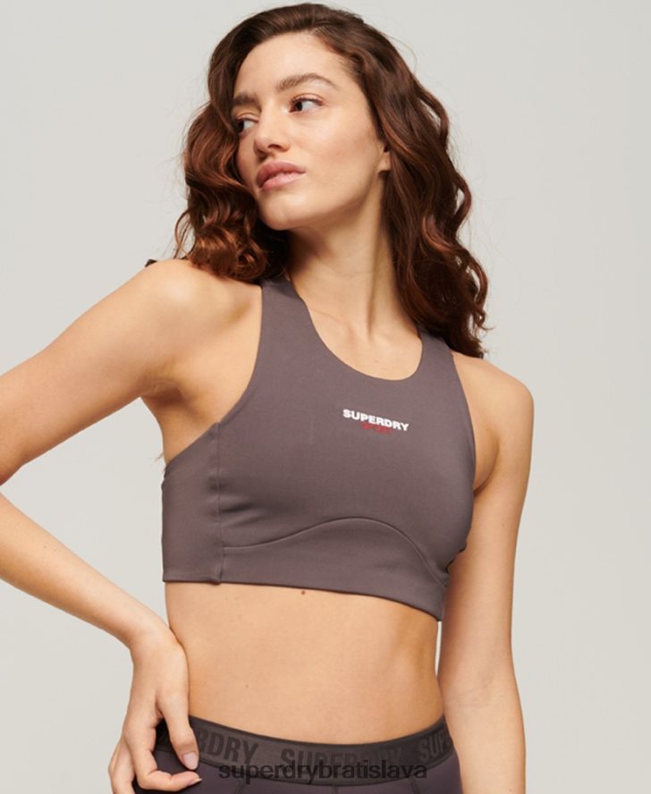 Superdry ženy aktívna jadrová podprsenka 6B4ZTR2996 oblečenie sivá