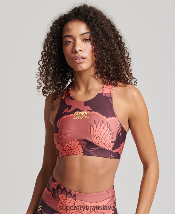 Superdry ženy aktívna jadrová podprsenka 6B4ZTR4171 oblečenie červená