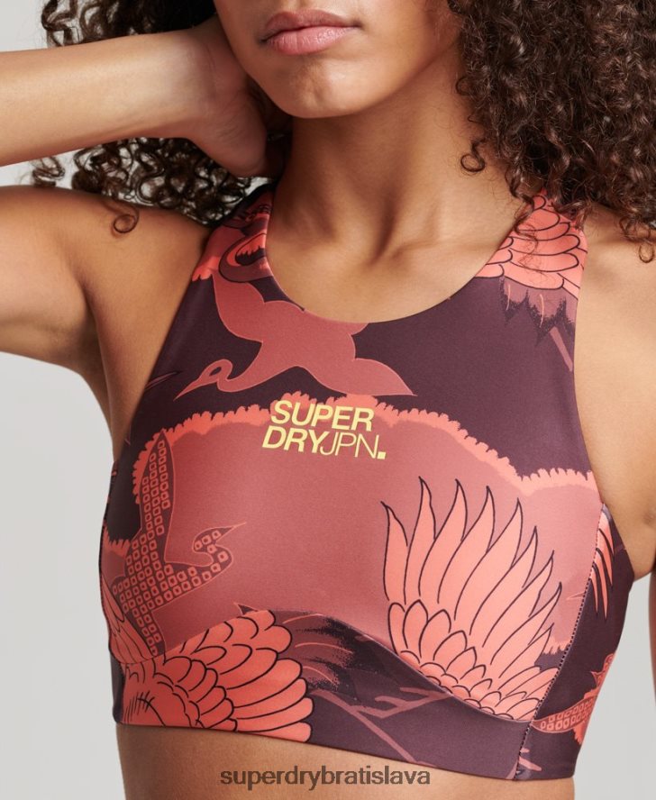 Superdry ženy aktívna jadrová podprsenka 6B4ZTR4171 oblečenie červená