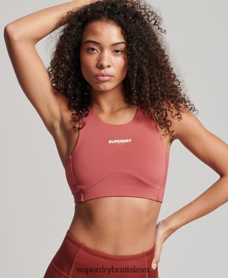 Superdry ženy aktívna jadrová podprsenka 6B4ZTR4173 oblečenie hnedá