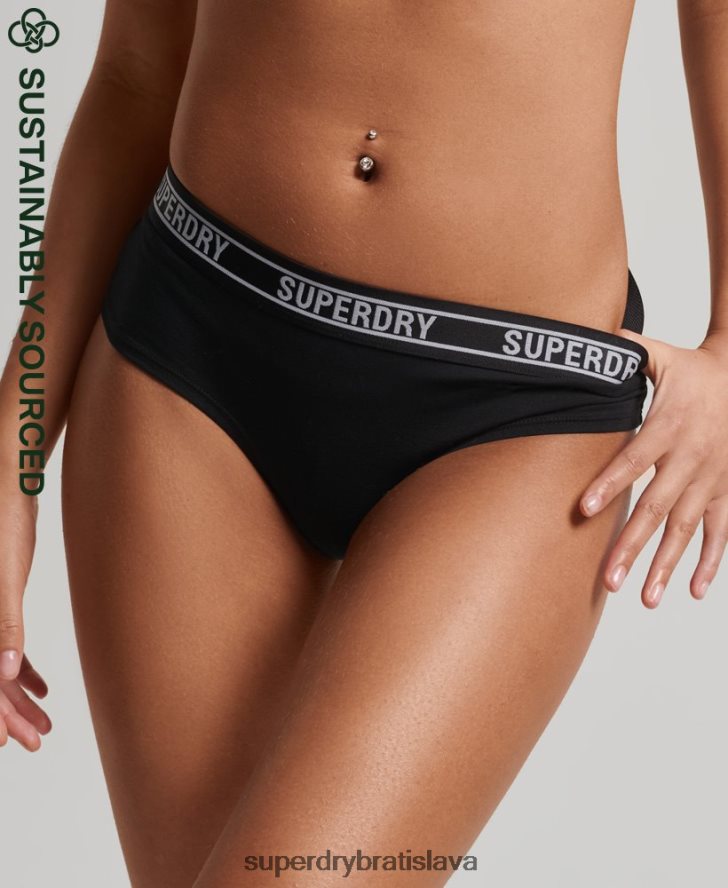 Superdry ženy bedrové nohavičky s logom z organickej bavlny 6B4ZTR6648 oblečenie čierna