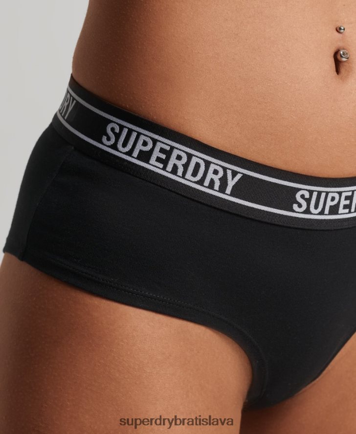 Superdry ženy bedrové nohavičky s logom z organickej bavlny 6B4ZTR6648 oblečenie čierna