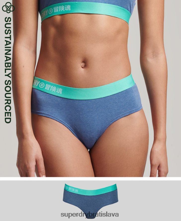 Superdry ženy bedrové nohavičky s offsetovým logom z organickej bavlny 6B4ZTR6560 oblečenie Modrá
