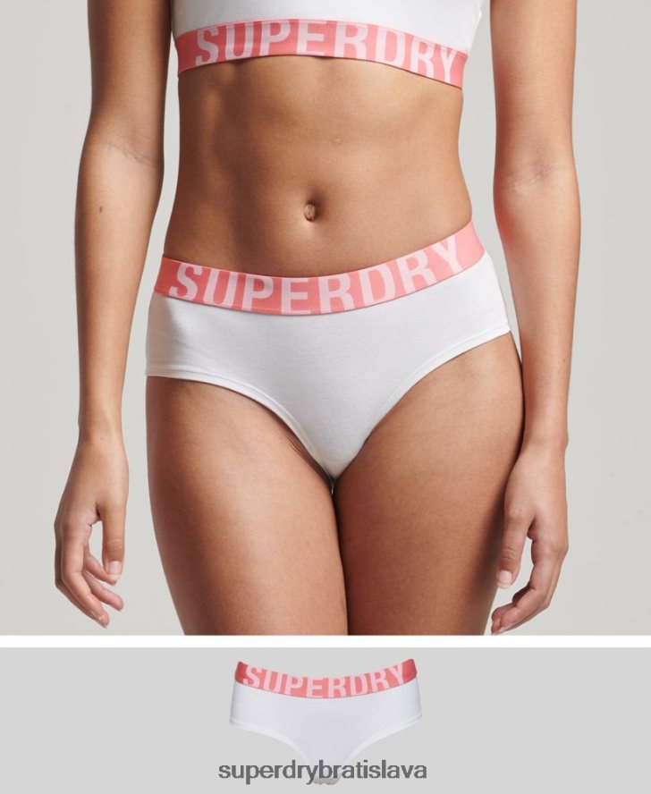Superdry ženy bedrové nohavičky s veľkým logom z organickej bavlny 6B4ZTR6567 oblečenie biely