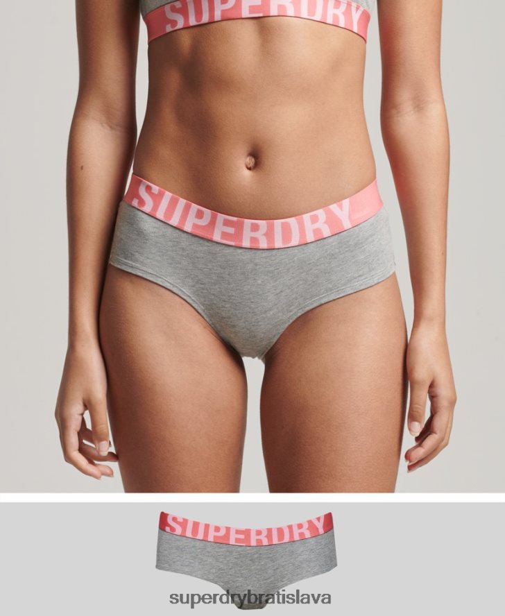 Superdry ženy bedrové nohavičky s veľkým logom z organickej bavlny 6B4ZTR6568 oblečenie svetlo šedá