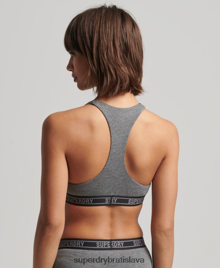 Superdry ženy bralette z organickej bavlny 6B4ZTR4316 oblečenie tmavošedý