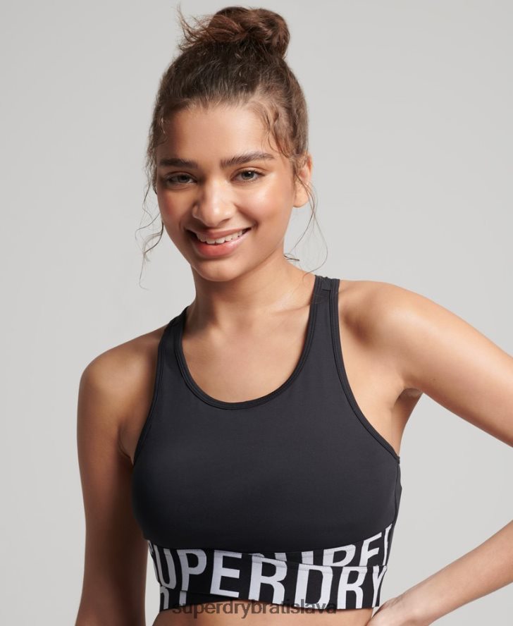 Superdry ženy crossová tréningová podprsenka 6B4ZTR4186 oblečenie čierna