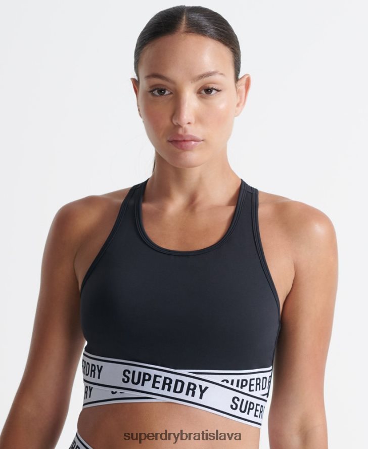 Superdry ženy crossová tréningová podprsenka 6B4ZTR4187 oblečenie čierna