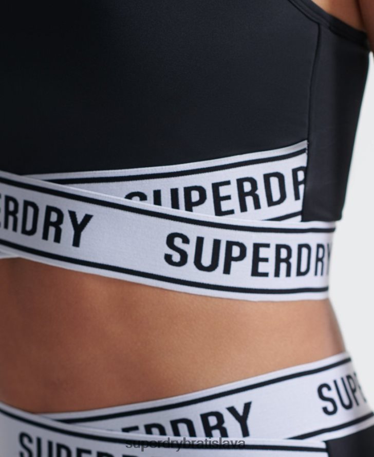 Superdry ženy crossová tréningová podprsenka 6B4ZTR4187 oblečenie čierna