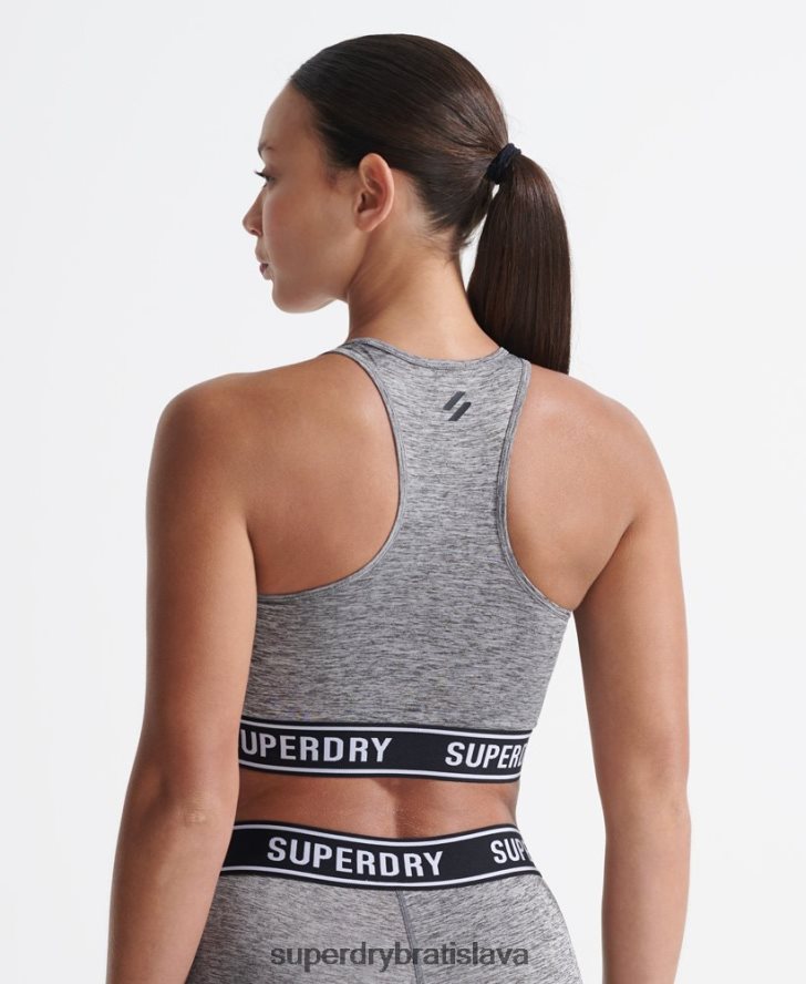 Superdry ženy crossová tréningová podprsenka 6B4ZTR4200 oblečenie sivá
