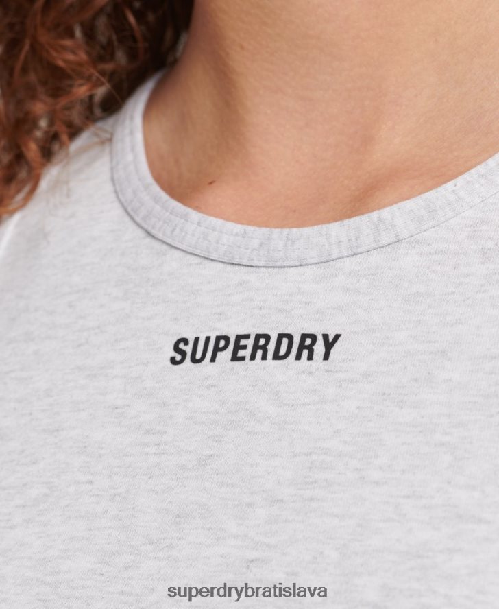 Superdry ženy elastický top podprsenky s grafickým logom 6B4ZTR6533 oblečenie sivá