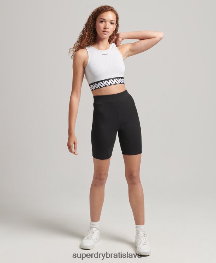 Superdry ženy elastický top podprsenky s grafickým logom 6B4ZTR6533 oblečenie sivá