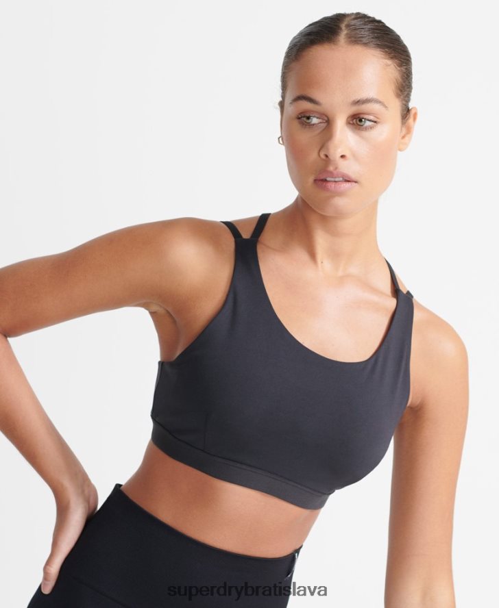 Superdry ženy flex krížová podprsenka 6B4ZTR4209 oblečenie čierna