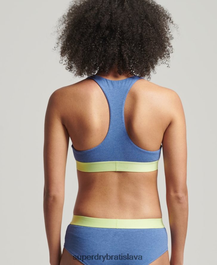 Superdry ženy organická bavlna veľké logo crop bralette 6B4ZTR4277 oblečenie Modrá