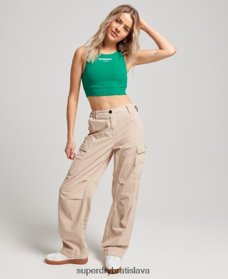 Superdry ženy športová podprsenka z organickej bavlny 6B4ZTR4194 oblečenie zelená